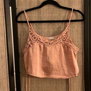 Free people satin crop tank top